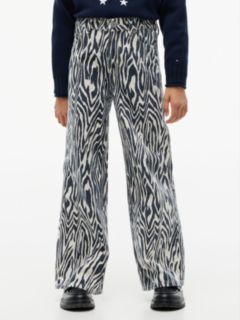 Mabel Zebra High Rise Wide Leg Jeans — Denim 1
