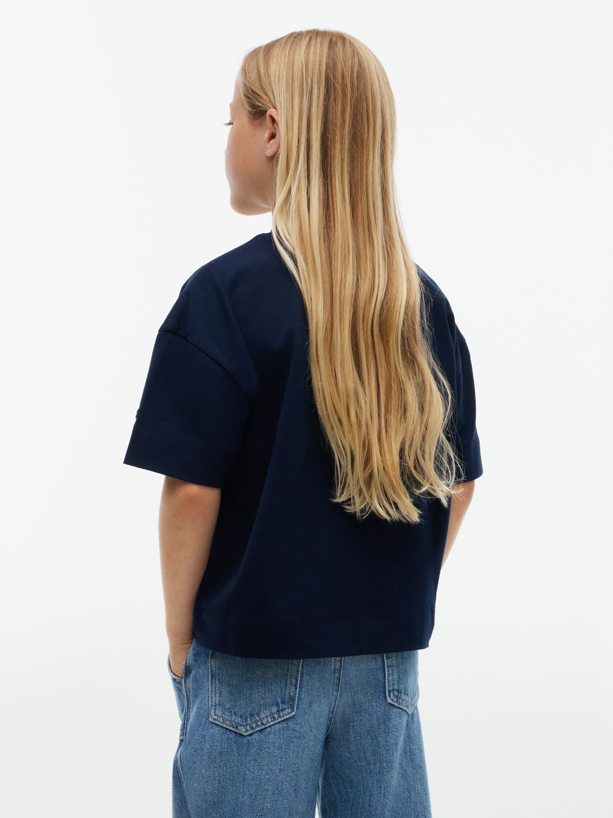 Star Logo Relaxed Peached T-Shirt — Blue