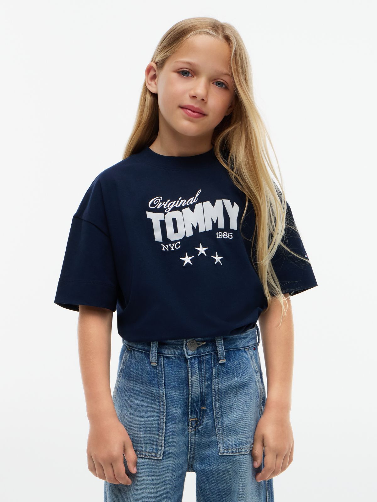 Star Logo Relaxed Peached T-Shirt — Blue