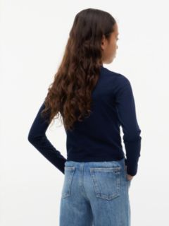 Diamanté Star Flag Extra Slim Long Sleeve T-Shirt — Blue 4
