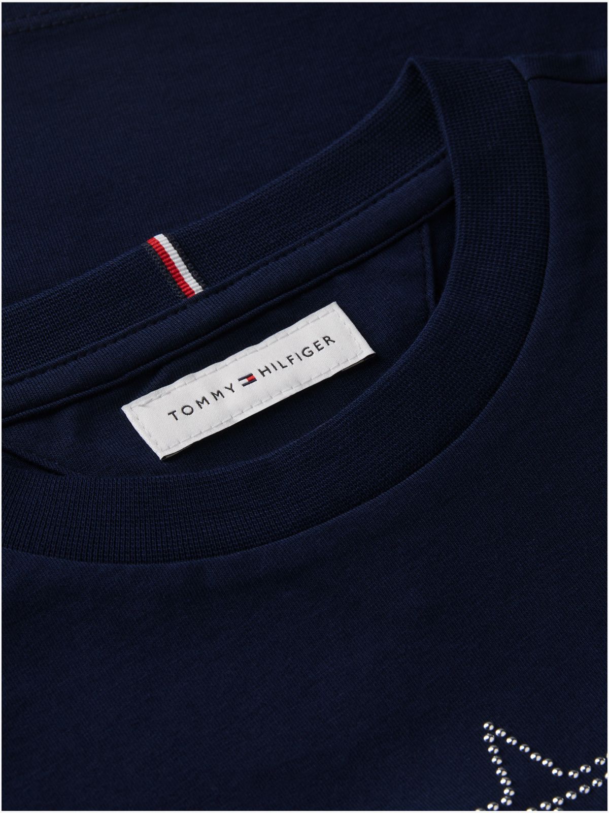 Diamanté Star Flag Extra Slim Long Sleeve T-Shirt — Blue