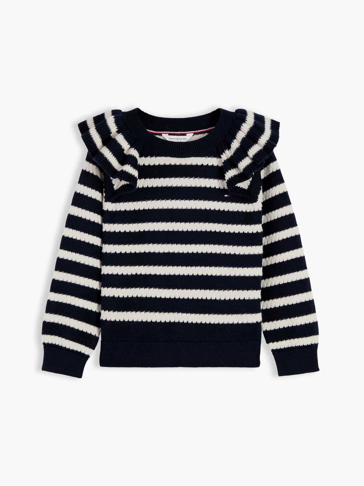 Ruffle Relaxed Jumper — Blue