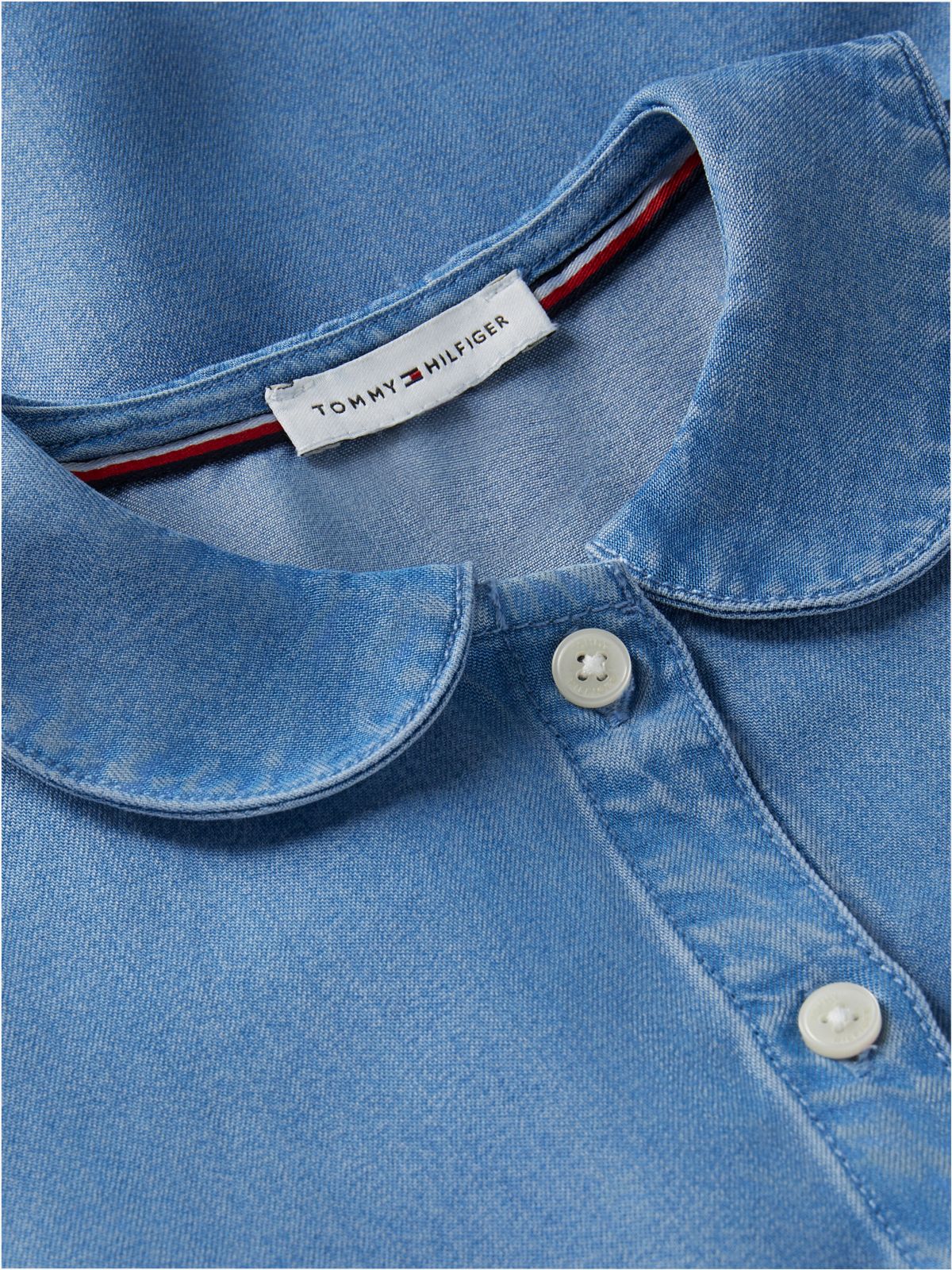 Smock Ruffle Cuff Chambray Dress — Denim