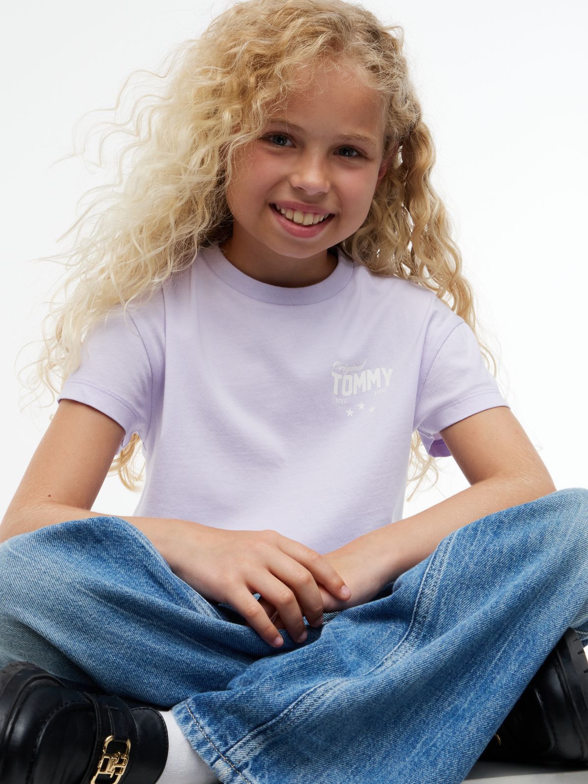 Back Skyline Photo Print Relaxed T-Shirt — Purple