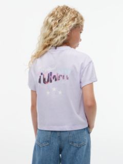 Back Skyline Photo Print Relaxed T-Shirt — Purple 4