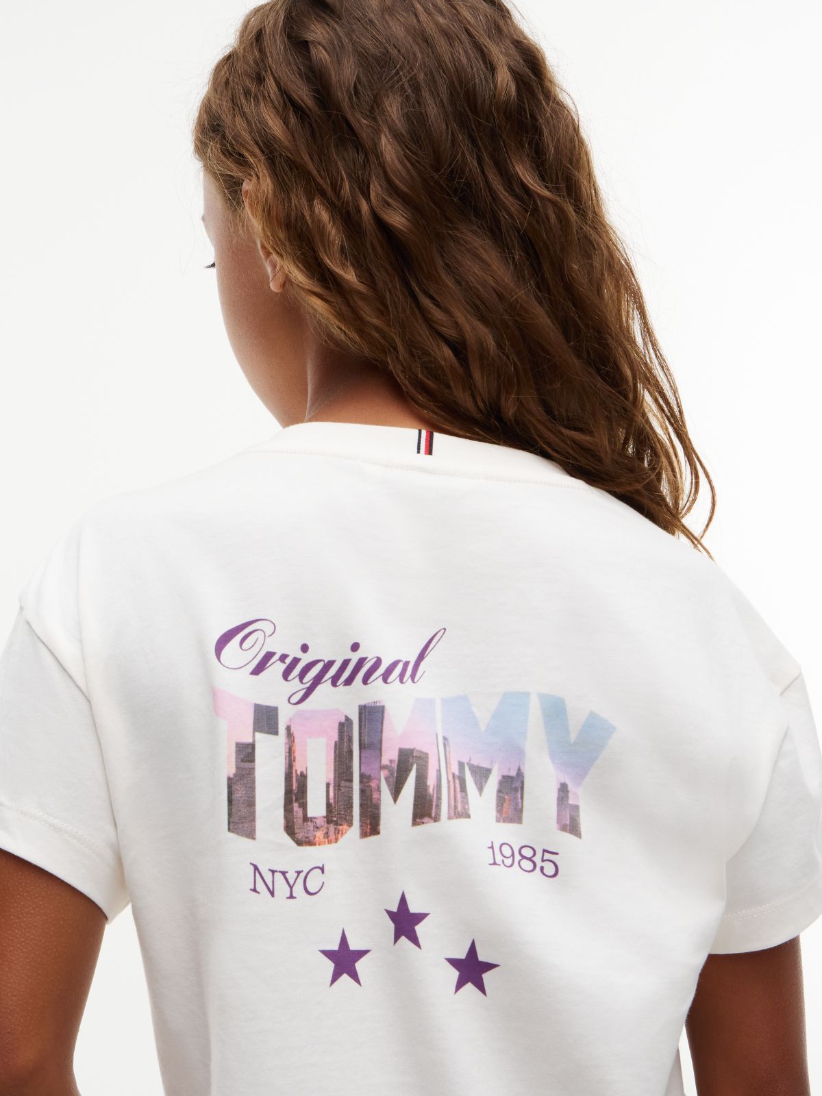 Back Skyline Photo Print Relaxed T-Shirt — White