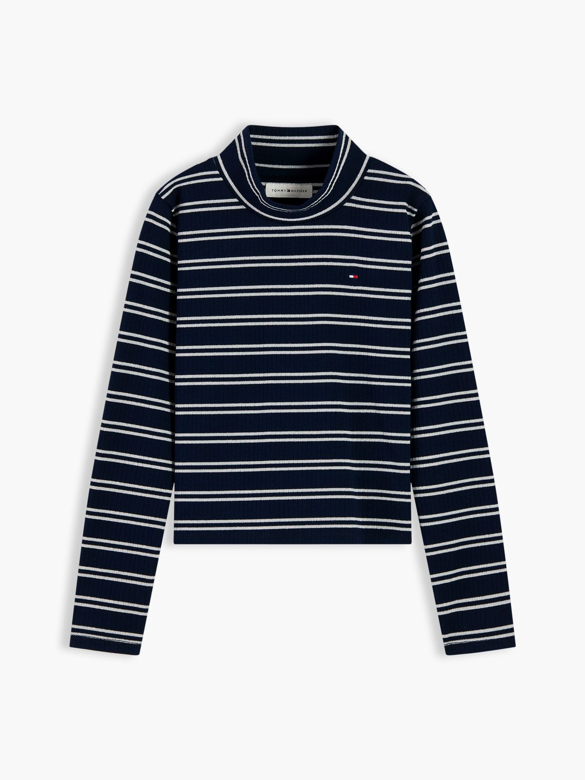 Glitter Extra Slim Long Sleeve Top — Blue