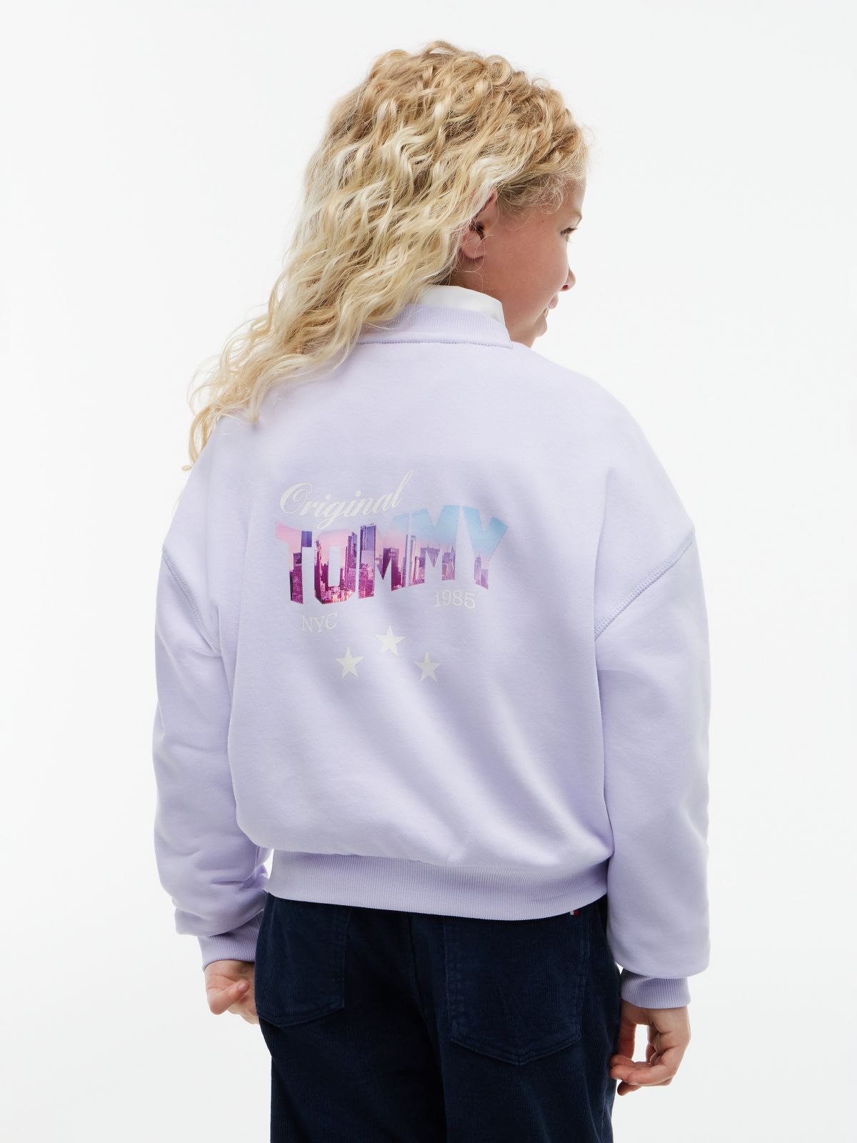 Star Back Graphic Relaxed Sweatshirt — Purple