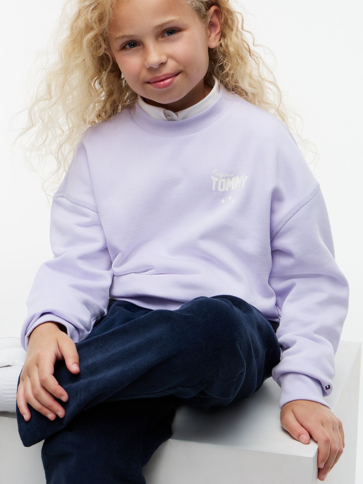 Star Back Graphic Relaxed Sweatshirt — Purple