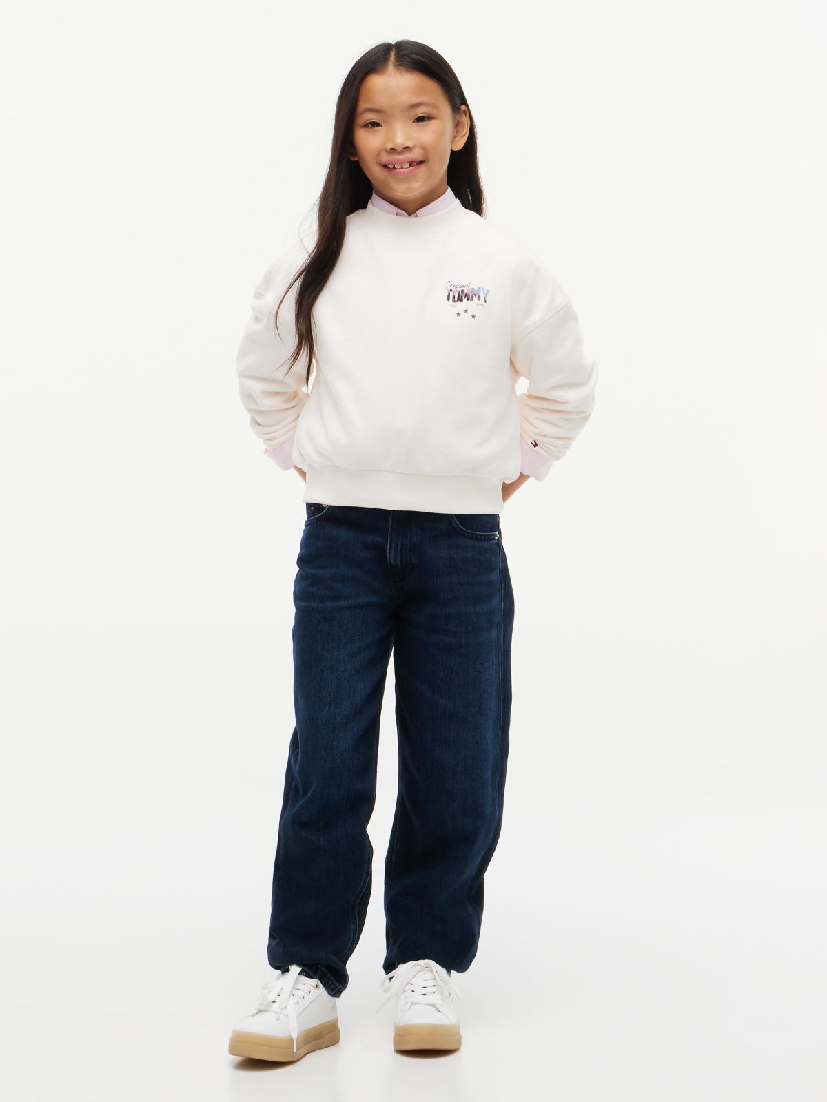 Star Back Graphic Relaxed Sweatshirt — White