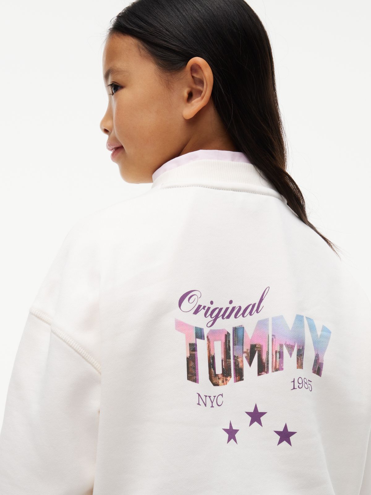 Star Back Graphic Relaxed Sweatshirt — White