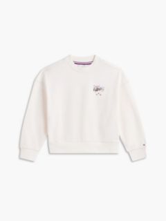 Star Back Graphic Relaxed Sweatshirt — White 5