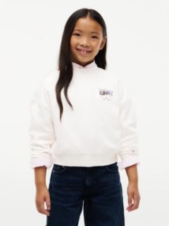 Star Back Graphic Relaxed Sweatshirt — White 1