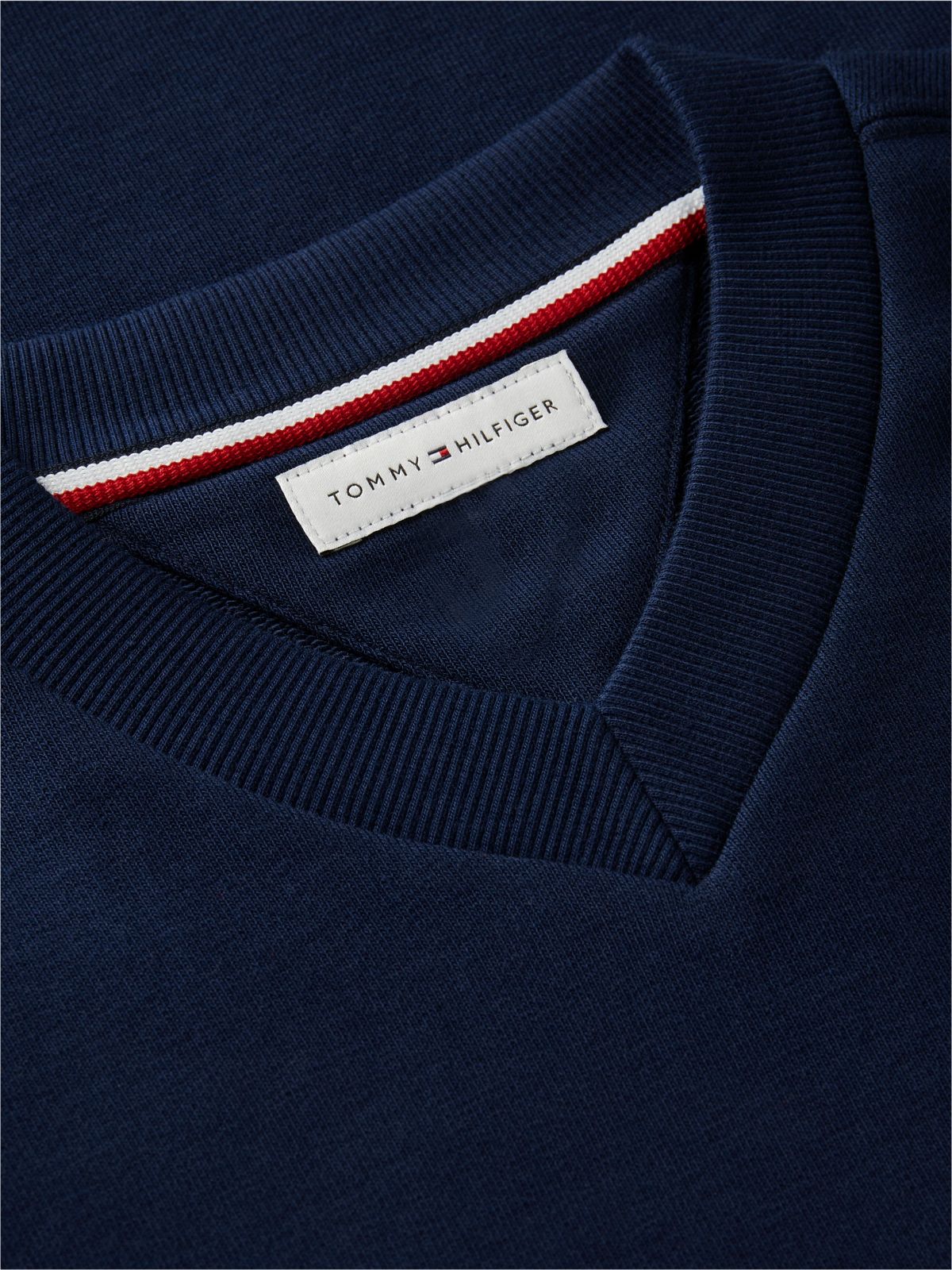 Crest Terry V-Neck Sweatshirt Dress — Blue