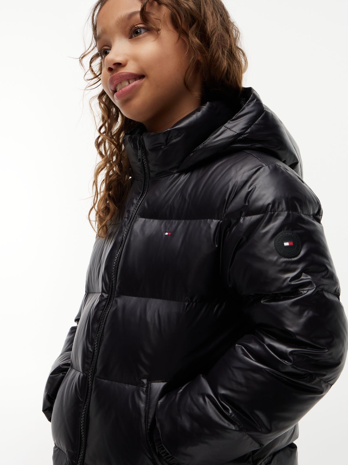 Essential Faux Fur Trim Down Jacket — Black