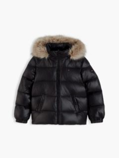 Essential Faux Fur Trim Down Jacket — Black 6