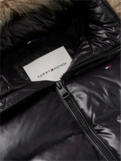 Essential Faux Fur Trim Down Jacket — Black 7