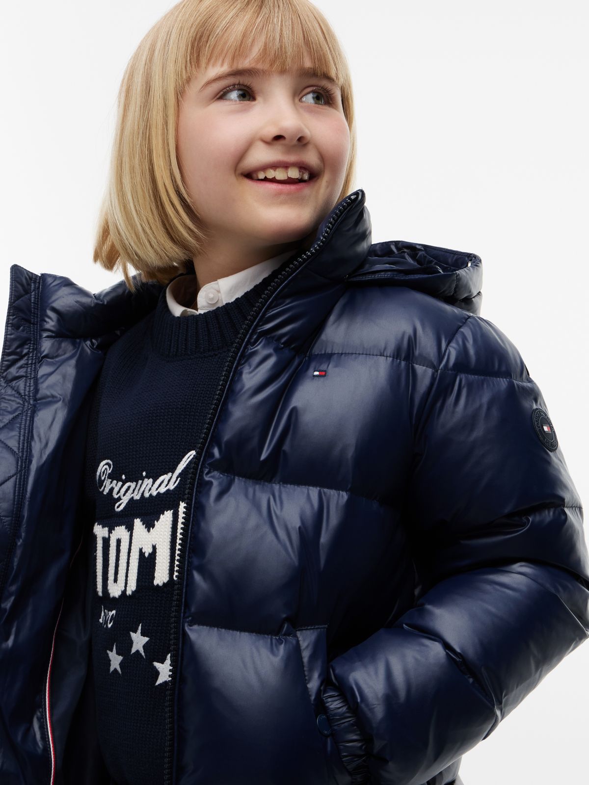 Essential Faux Fur Trim Down Jacket — Blue