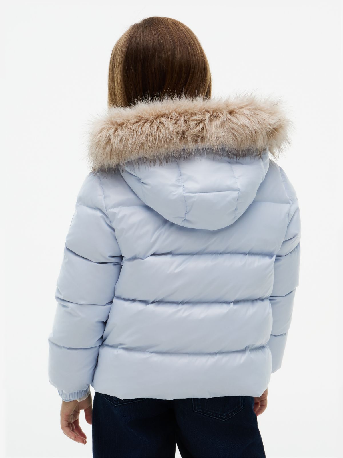Essential Faux Fur Trim Down Jacket — Blue