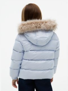 Essential Faux Fur Trim Down Jacket — Blue 4