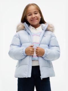 Essential Faux Fur Trim Down Jacket — Blue 1