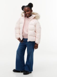 Essential Faux Fur Trim Down Jacket — Pink 2