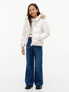 Essential Faux Fur Trim Down Jacket — White 2