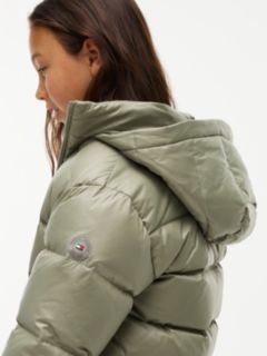 Essential Longline Faux Fur Down Jacket — Green 3