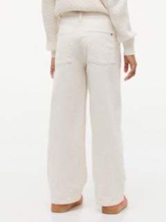 Corduroy Patch Pocket Straight Trousers — White 4