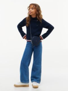 Cable Knit Slim Mock Neck Jumper — Blue 2