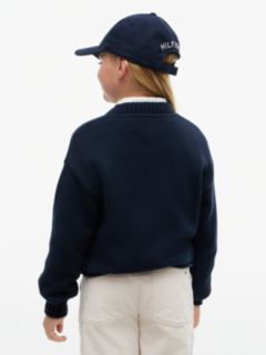 Star Embroidery Relaxed Balloon Sleeve Jumper — Blue 4