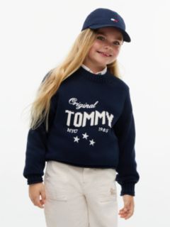 Star Embroidery Relaxed Balloon Sleeve Jumper — Blue 1