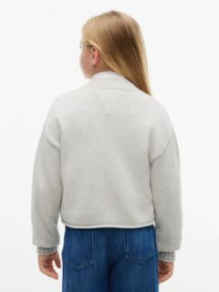 Star Embroidery Relaxed Balloon Sleeve Jumper — Grey 4