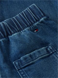 Patch Logo Barrel Leg Jeans — Blue 6