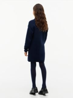 Intarsia Logo Relaxed Jumper Dress — Blue 4