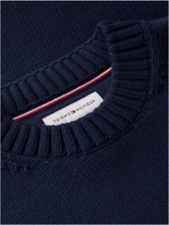 Intarsia Logo Relaxed Jumper Dress — Blue 6