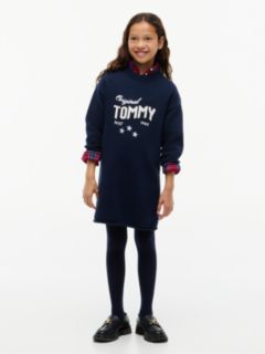 Intarsia Logo Relaxed Jumper Dress — Blue 1