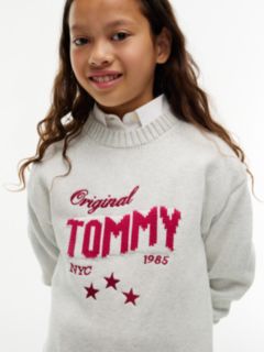 Intarsia Logo Relaxed Jumper Dress — Grey 2