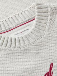 Intarsia Logo Relaxed Jumper Dress — Grey 6