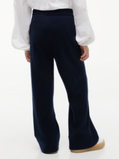 Drawstring Wide Leg Trousers With Wool — Blue 4