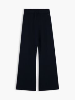 Drawstring Wide Leg Trousers With Wool — Blue 5