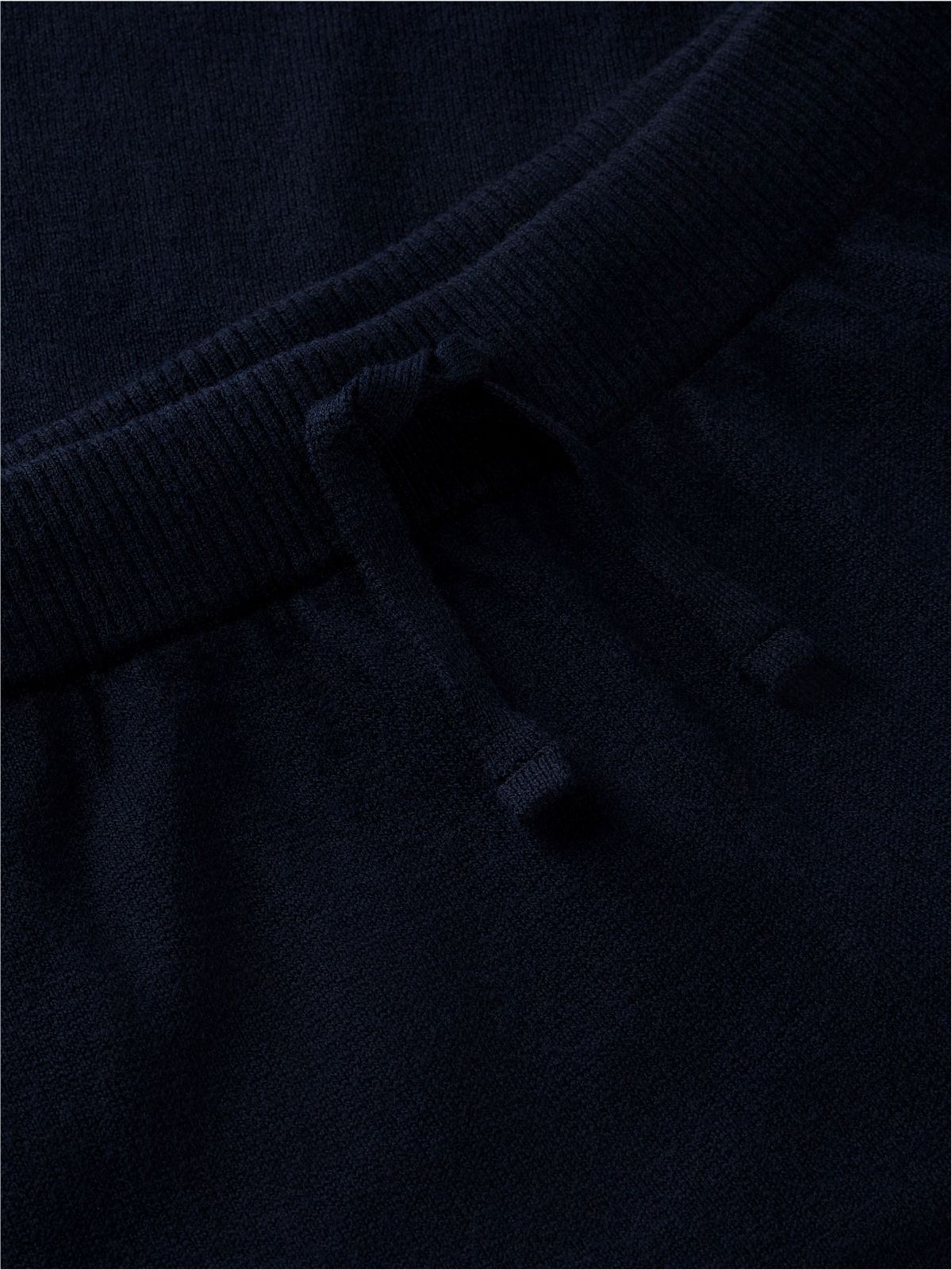 Drawstring Wide Leg Trousers With Wool — Blue