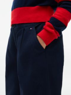 Essential Wide Leg Twill Trousers — Blue 3