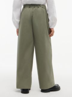Essential Wide Leg Twill Trousers — Green 4