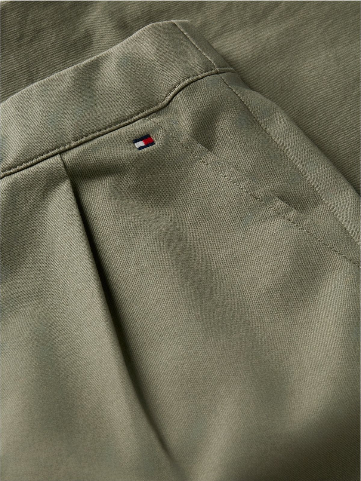 Essential Wide Leg Twill Trousers — Green