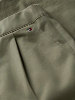 Essential Wide Leg Twill Trousers — Green 6
