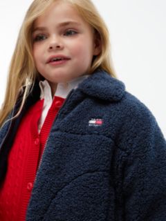 Logo Teddy Relaxed Zip-Thru Jacket — Blue 3