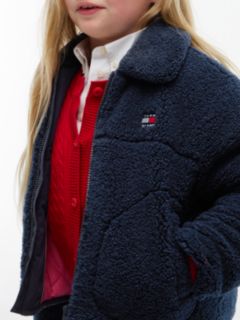 Logo Teddy Relaxed Zip-Thru Jacket — Blue 4