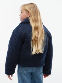 Logo Teddy Relaxed Zip-Thru Jacket — Blue 5