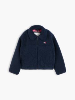 Logo Teddy Relaxed Zip-Thru Jacket — Blue 6